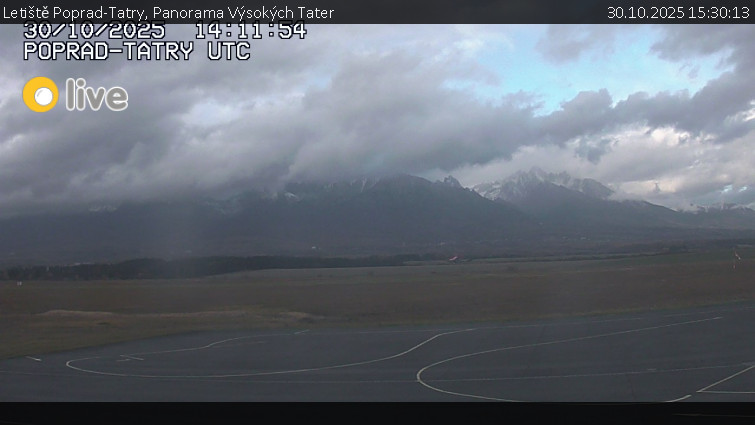 Letiště Poprad-Tatry - Panorama Výsokých Tater - 30.10.2025 v 15:30 Letiště Poprad-Tatry - Panorama Výsokých Tater - 30.10.2025 v 15:30
