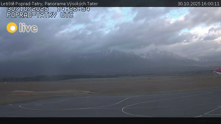 Letiště Poprad-Tatry - Panorama Výsokých Tater - 30.10.2025 v 16:00 Letiště Poprad-Tatry - Panorama Výsokých Tater - 30.10.2025 v 16:00