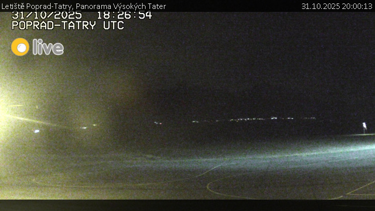 Letiště Poprad-Tatry - Panorama Výsokých Tater - 31.10.2025 v 20:00 Letiště Poprad-Tatry - Panorama Výsokých Tater - 31.10.2025 v 20:00