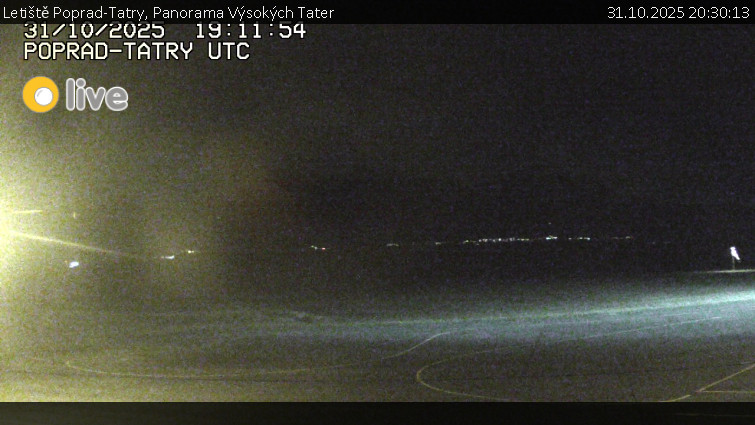 Letiště Poprad-Tatry - Panorama Výsokých Tater - 31.10.2025 v 20:30 Letiště Poprad-Tatry - Panorama Výsokých Tater - 31.10.2025 v 20:30