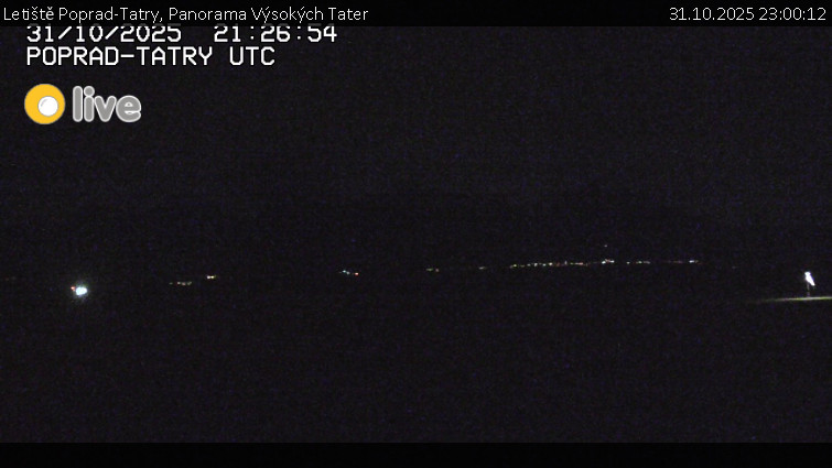Letiště Poprad-Tatry - Panorama Výsokých Tater - 31.10.2025 v 23:00 Letiště Poprad-Tatry - Panorama Výsokých Tater - 31.10.2025 v 23:00