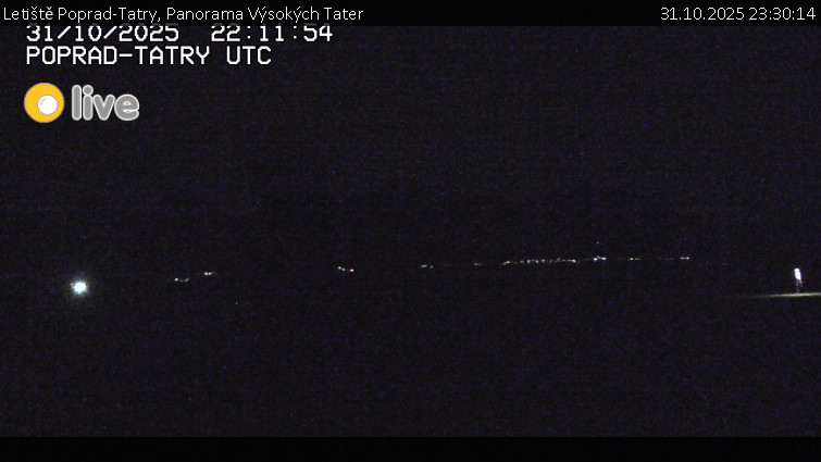 Letiště Poprad-Tatry - Panorama Výsokých Tater - 31.10.2025 v 23:30 Letiště Poprad-Tatry - Panorama Výsokých Tater - 31.10.2025 v 23:30