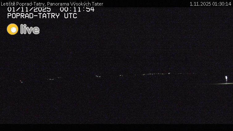 Letiště Poprad-Tatry - Panorama Výsokých Tater - 1.11.2025 v 01:30 Letiště Poprad-Tatry - Panorama Výsokých Tater - 1.11.2025 v 01:30