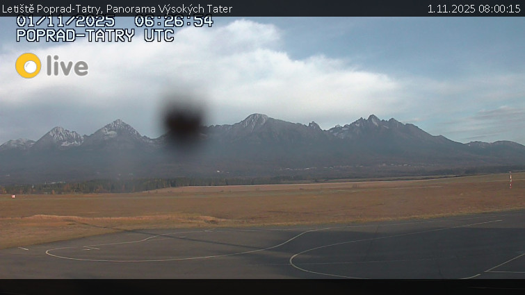 Letiště Poprad-Tatry - Panorama Výsokých Tater - 1.11.2025 v 08:00 Letiště Poprad-Tatry - Panorama Výsokých Tater - 1.11.2025 v 08:00