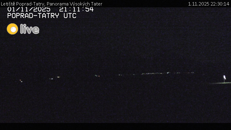Letiště Poprad-Tatry - Panorama Výsokých Tater - 1.11.2025 v 22:30 Letiště Poprad-Tatry - Panorama Výsokých Tater - 1.11.2025 v 22:30