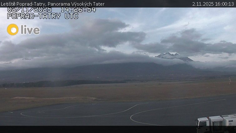 Letiště Poprad-Tatry - Panorama Výsokých Tater - 2.11.2025 v 16:00 Letiště Poprad-Tatry - Panorama Výsokých Tater - 2.11.2025 v 16:00
