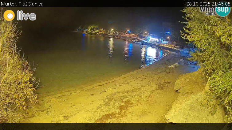 Murter - Pláž Slanica - 28.10.2025 v 21:45 Murter - Pláž Slanica - 28.10.2025 v 21:45