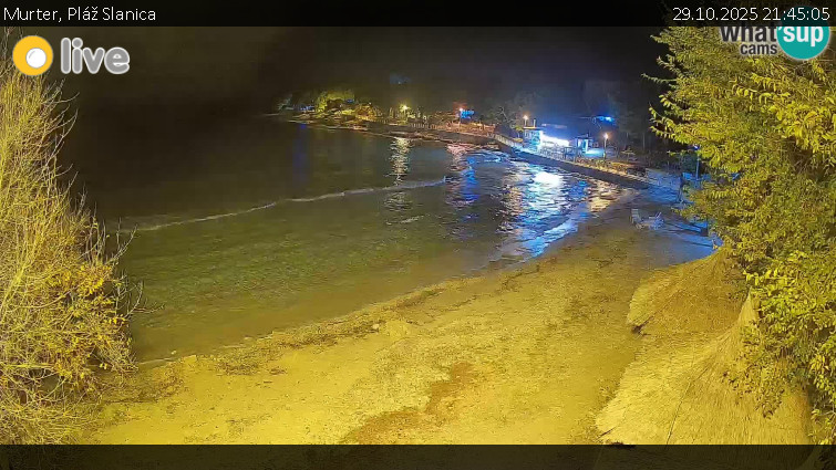 Murter - Pláž Slanica - 29.10.2025 v 21:45 Murter - Pláž Slanica - 29.10.2025 v 21:45