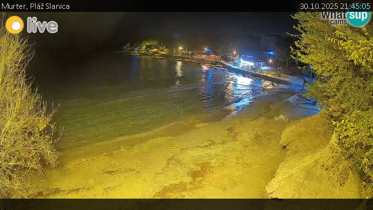 Murter - Pláž Slanica - 30.10.2025 v 21:45 Murter - Pláž Slanica - 30.10.2025 v 21:45