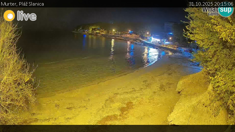 Murter - Pláž Slanica - 31.10.2025 v 20:15 Murter - Pláž Slanica - 31.10.2025 v 20:15