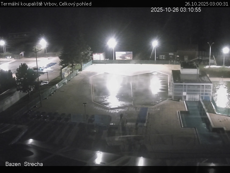 Termální koupaliště Vrbov - Celkový pohled - 26.10.2025 v 03:00 Termální koupaliště Vrbov - Celkový pohled - 26.10.2025 v 03:00