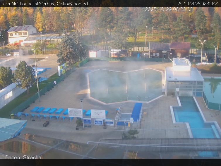 Termální koupaliště Vrbov - Celkový pohled - 29.10.2025 v 08:00 Termální koupaliště Vrbov - Celkový pohled - 29.10.2025 v 08:00