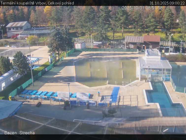 Termální koupaliště Vrbov - Celkový pohled - 31.10.2025 v 09:00 Termální koupaliště Vrbov - Celkový pohled - 31.10.2025 v 09:00