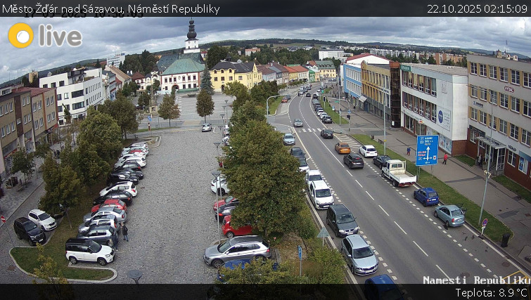 Město Žďár nad Sázavou - Náměstí Republiky - 22.10.2025 v 02:15 Město Žďár nad Sázavou - Náměstí Republiky - 22.10.2025 v 02:15