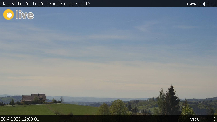 Skiareál Troják - Troják, Maruška - parkoviště - 26.4.2025 v 12:03 Skiareál Troják - Troják, Maruška - parkoviště - 26.4.2025 v 12:03