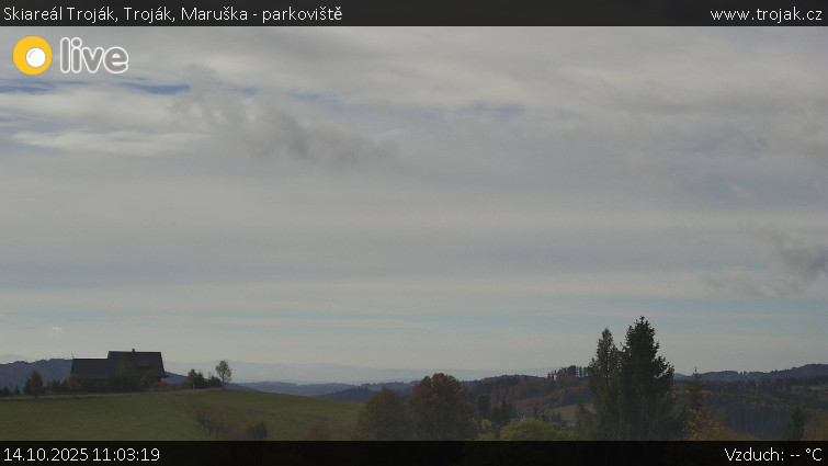 Skiareál Troják - Troják, Maruška - parkoviště - 14.10.2025 v 11:03 Skiareál Troják - Troják, Maruška - parkoviště - 14.10.2025 v 11:03