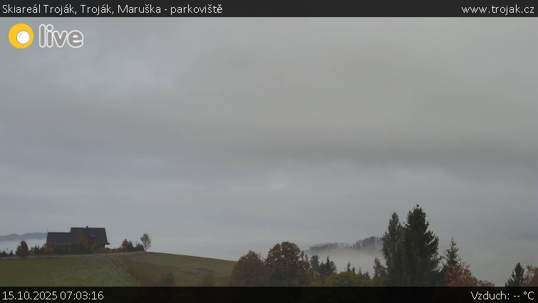 Skiareál Troják - Troják, Maruška - parkoviště - 15.10.2025 v 07:03 Skiareál Troják - Troják, Maruška - parkoviště - 15.10.2025 v 07:03