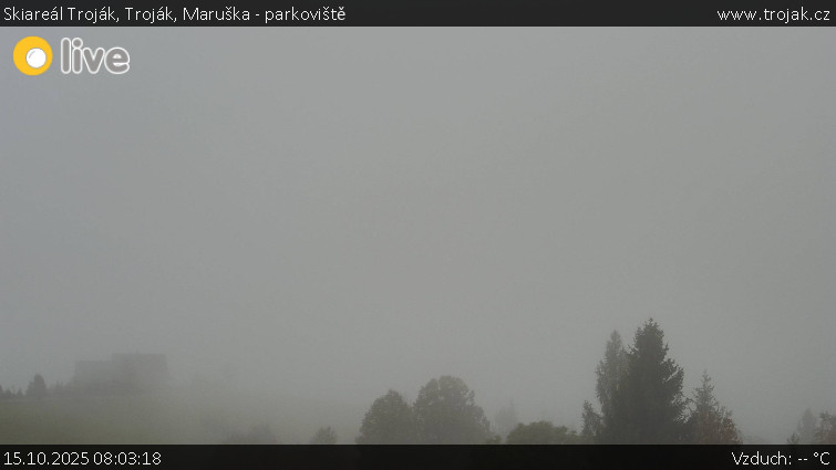 Skiareál Troják - Troják, Maruška - parkoviště - 15.10.2025 v 08:03 Skiareál Troják - Troják, Maruška - parkoviště - 15.10.2025 v 08:03