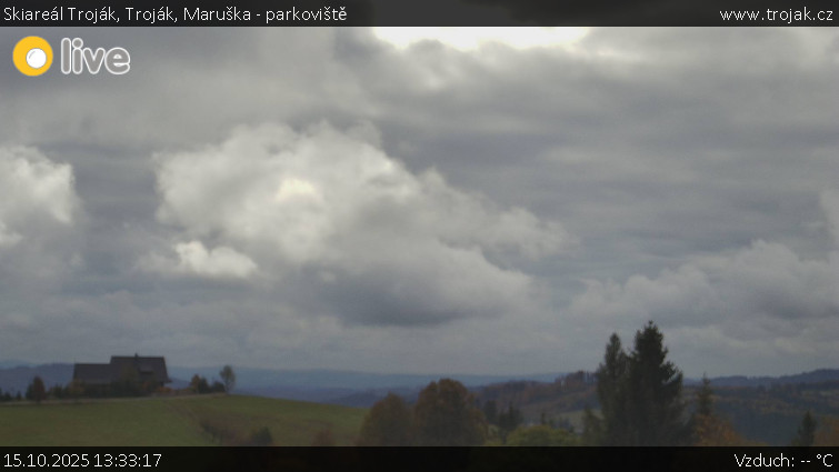 Skiareál Troják - Troják, Maruška - parkoviště - 15.10.2025 v 13:33 Skiareál Troják - Troják, Maruška - parkoviště - 15.10.2025 v 13:33