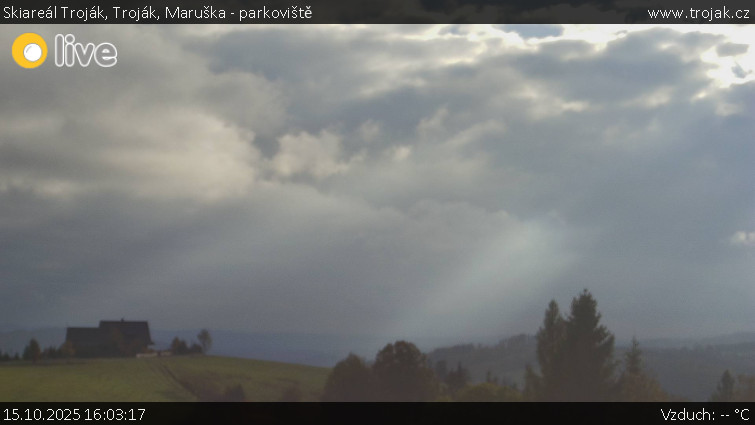 Skiareál Troják - Troják, Maruška - parkoviště - 15.10.2025 v 16:03 Skiareál Troják - Troják, Maruška - parkoviště - 15.10.2025 v 16:03