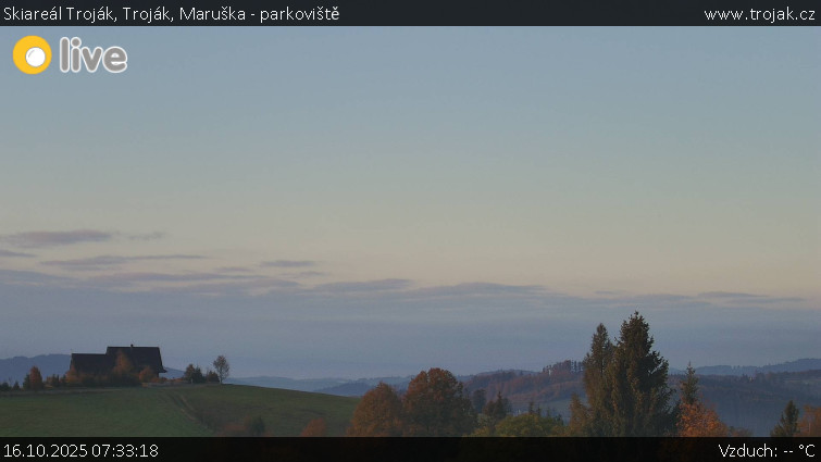 Skiareál Troják - Troják, Maruška - parkoviště - 16.10.2025 v 07:33 Skiareál Troják - Troják, Maruška - parkoviště - 16.10.2025 v 07:33