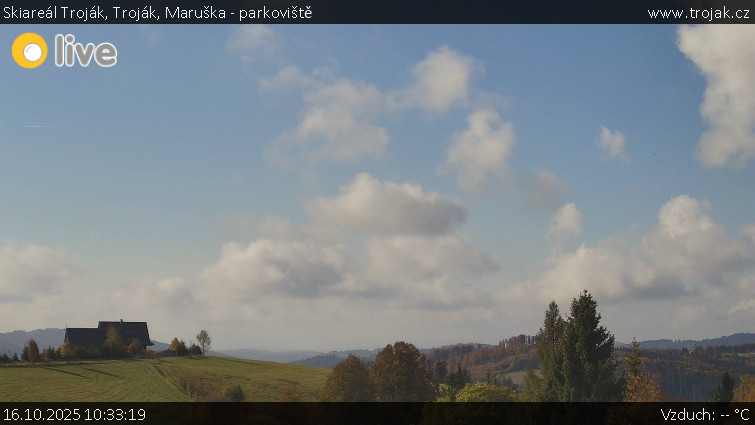 Skiareál Troják - Troják, Maruška - parkoviště - 16.10.2025 v 10:33 Skiareál Troják - Troják, Maruška - parkoviště - 16.10.2025 v 10:33