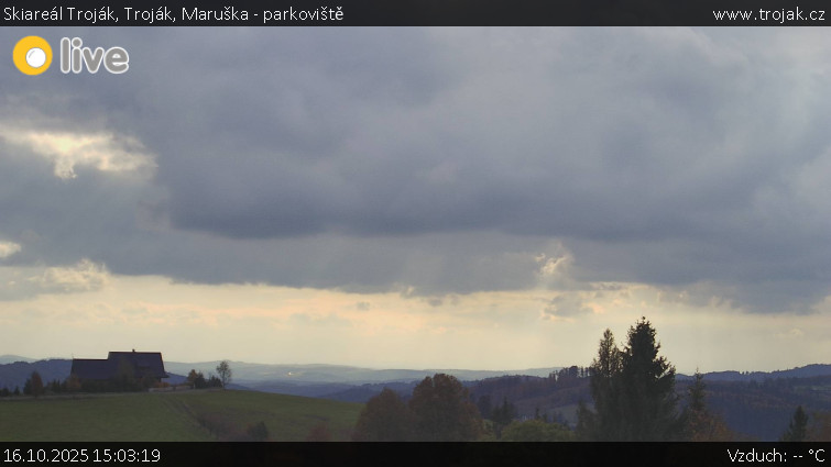 Skiareál Troják - Troják, Maruška - parkoviště - 16.10.2025 v 15:03 Skiareál Troják - Troják, Maruška - parkoviště - 16.10.2025 v 15:03