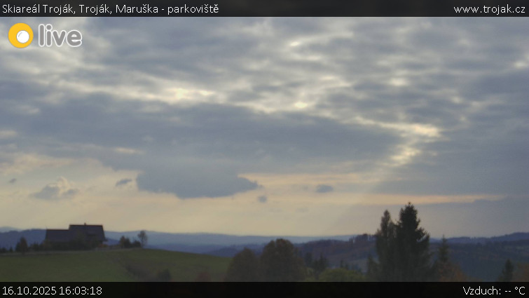Skiareál Troják - Troják, Maruška - parkoviště - 16.10.2025 v 16:03 Skiareál Troják - Troják, Maruška - parkoviště - 16.10.2025 v 16:03