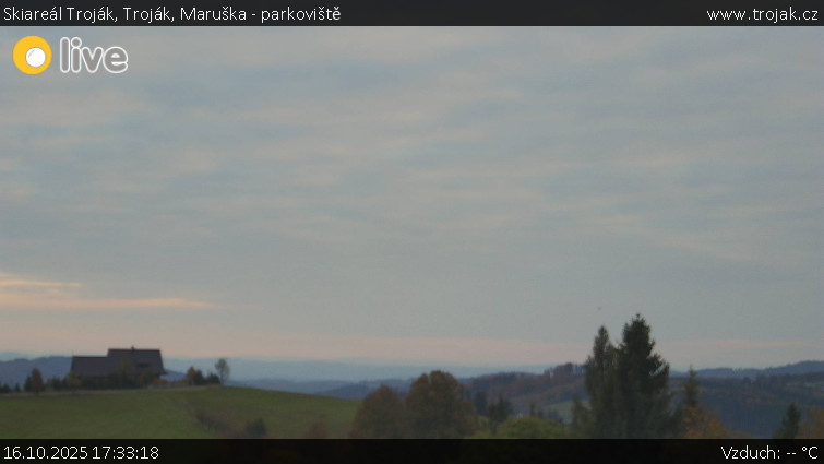 Skiareál Troják - Troják, Maruška - parkoviště - 16.10.2025 v 17:33 Skiareál Troják - Troják, Maruška - parkoviště - 16.10.2025 v 17:33