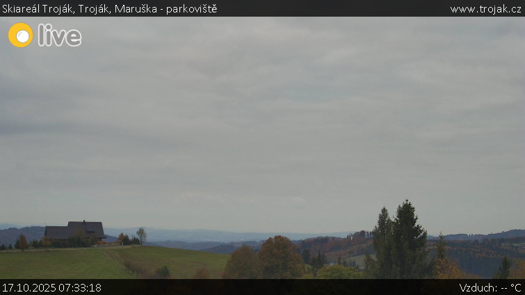 Skiareál Troják - Troják, Maruška - parkoviště - 17.10.2025 v 07:33 Skiareál Troják - Troják, Maruška - parkoviště - 17.10.2025 v 07:33