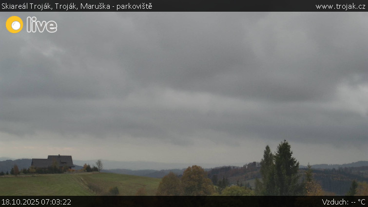 Skiareál Troják - Troják, Maruška - parkoviště - 18.10.2025 v 07:03 Skiareál Troják - Troják, Maruška - parkoviště - 18.10.2025 v 07:03