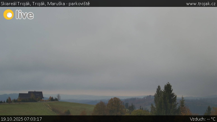 Skiareál Troják - Troják, Maruška - parkoviště - 19.10.2025 v 07:03 Skiareál Troják - Troják, Maruška - parkoviště - 19.10.2025 v 07:03