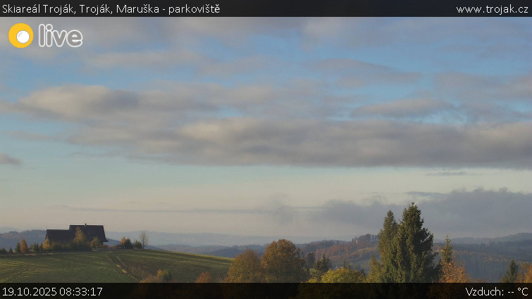 Skiareál Troják - Troják, Maruška - parkoviště - 19.10.2025 v 08:33 Skiareál Troják - Troják, Maruška - parkoviště - 19.10.2025 v 08:33