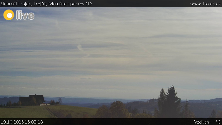 Skiareál Troják - Troják, Maruška - parkoviště - 19.10.2025 v 16:03 Skiareál Troják - Troják, Maruška - parkoviště - 19.10.2025 v 16:03