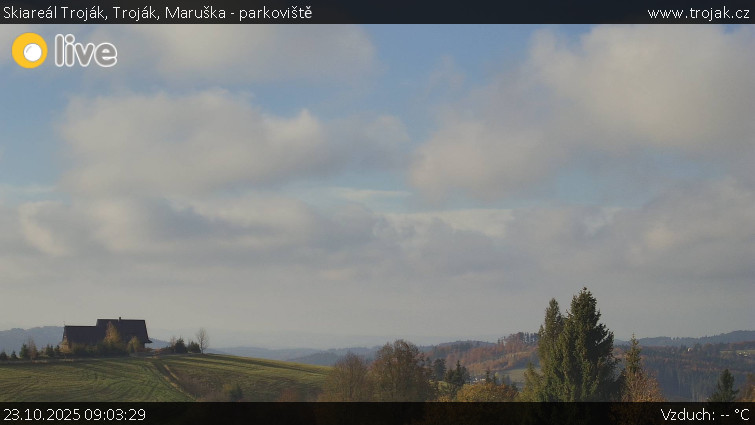 Skiareál Troják - Troják, Maruška - parkoviště - 23.10.2025 v 09:03 Skiareál Troják - Troják, Maruška - parkoviště - 23.10.2025 v 09:03