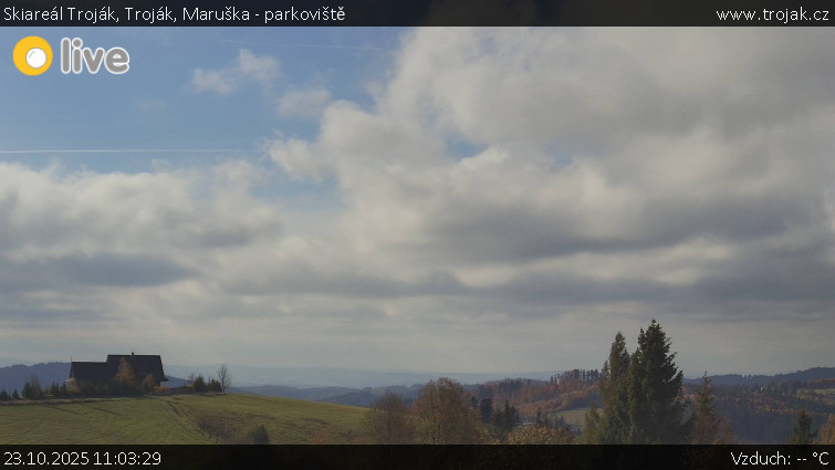 Skiareál Troják - Troják, Maruška - parkoviště - 23.10.2025 v 11:03 Skiareál Troják - Troják, Maruška - parkoviště - 23.10.2025 v 11:03