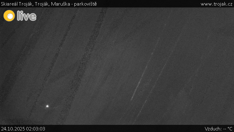 Skiareál Troják - Troják, Maruška - parkoviště - 24.10.2025 v 02:03 Skiareál Troják - Troják, Maruška - parkoviště - 24.10.2025 v 02:03