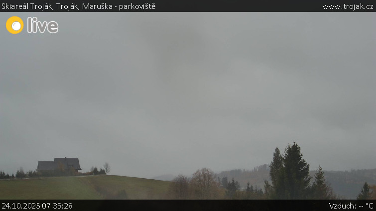 Skiareál Troják - Troják, Maruška - parkoviště - 24.10.2025 v 07:33 Skiareál Troják - Troják, Maruška - parkoviště - 24.10.2025 v 07:33