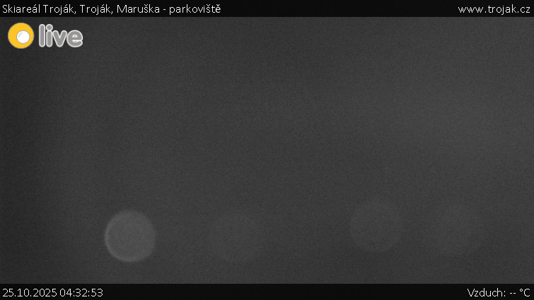 Skiareál Troják - Troják, Maruška - parkoviště - 25.10.2025 v 04:32 Skiareál Troják - Troják, Maruška - parkoviště - 25.10.2025 v 04:32