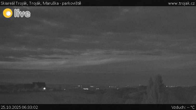 Skiareál Troják - Troják, Maruška - parkoviště - 25.10.2025 v 06:33 Skiareál Troják - Troják, Maruška - parkoviště - 25.10.2025 v 06:33