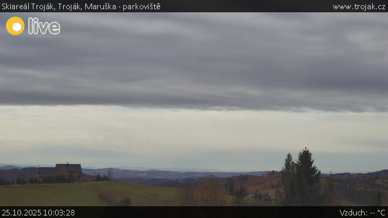 Skiareál Troják - Troják, Maruška - parkoviště - 25.10.2025 v 10:03 Skiareál Troják - Troják, Maruška - parkoviště - 25.10.2025 v 10:03
