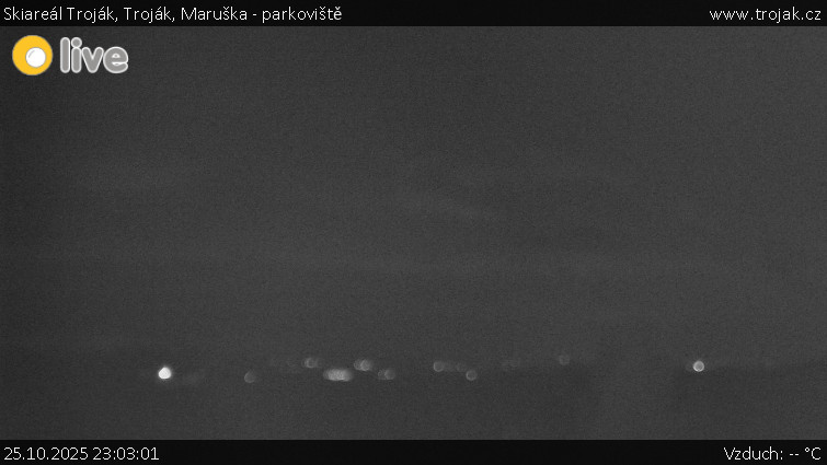Skiareál Troják - Troják, Maruška - parkoviště - 25.10.2025 v 23:03 Skiareál Troják - Troják, Maruška - parkoviště - 25.10.2025 v 23:03