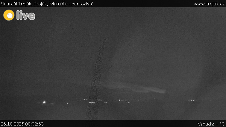 Skiareál Troják - Troják, Maruška - parkoviště - 26.10.2025 v 00:02 Skiareál Troják - Troják, Maruška - parkoviště - 26.10.2025 v 00:02