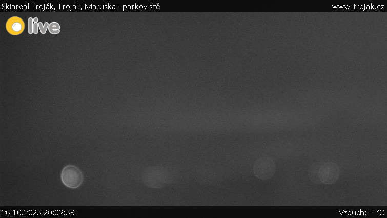 Skiareál Troják - Troják, Maruška - parkoviště - 26.10.2025 v 20:02 Skiareál Troják - Troják, Maruška - parkoviště - 26.10.2025 v 20:02