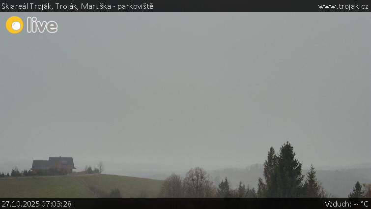 Skiareál Troják - Troják, Maruška - parkoviště - 27.10.2025 v 07:03 Skiareál Troják - Troják, Maruška - parkoviště - 27.10.2025 v 07:03