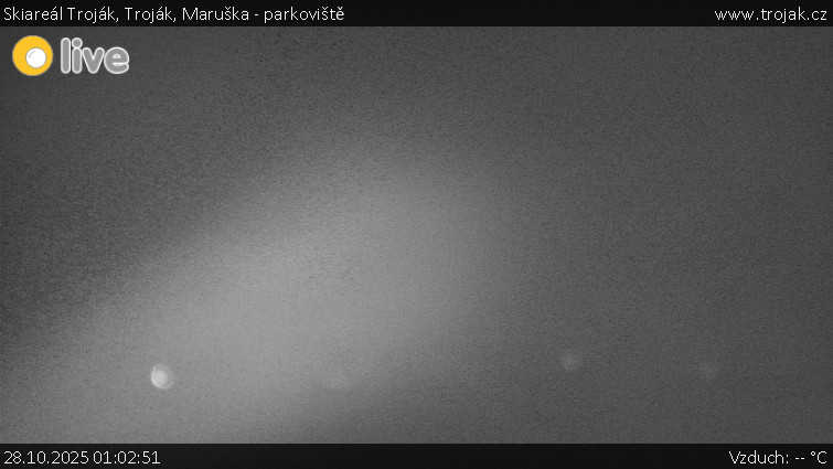 Skiareál Troják - Troják, Maruška - parkoviště - 28.10.2025 v 01:02 Skiareál Troják - Troják, Maruška - parkoviště - 28.10.2025 v 01:02