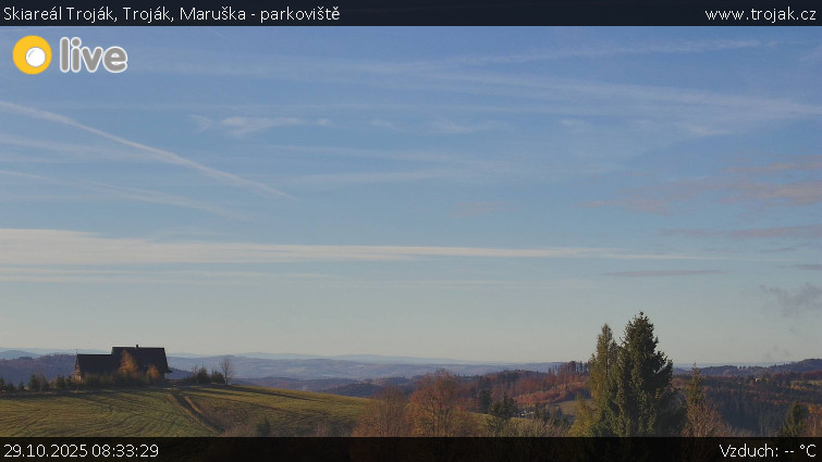 Skiareál Troják - Troják, Maruška - parkoviště - 29.10.2025 v 08:33 Skiareál Troják - Troják, Maruška - parkoviště - 29.10.2025 v 08:33