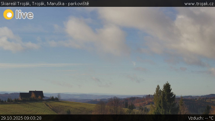 Skiareál Troják - Troják, Maruška - parkoviště - 29.10.2025 v 09:03 Skiareál Troják - Troják, Maruška - parkoviště - 29.10.2025 v 09:03