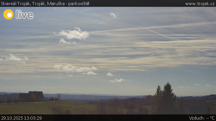 Skiareál Troják - Troják, Maruška - parkoviště - 29.10.2025 v 13:03 Skiareál Troják - Troják, Maruška - parkoviště - 29.10.2025 v 13:03