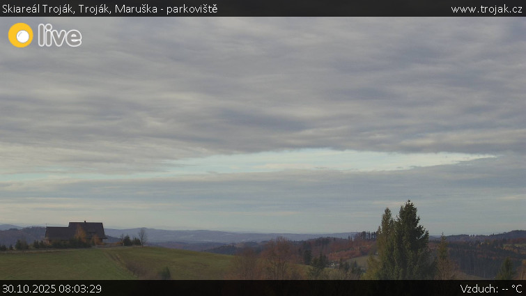 Skiareál Troják - Troják, Maruška - parkoviště - 30.10.2025 v 08:03 Skiareál Troják - Troják, Maruška - parkoviště - 30.10.2025 v 08:03